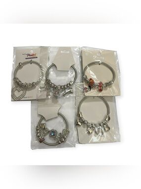5pc Silver tone Bracelet Bundle